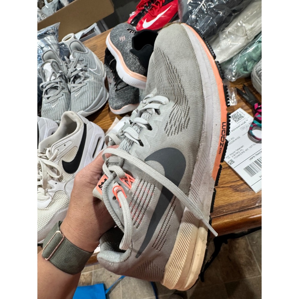 Nike Air Zoom Structure 21 Womens Running Shoes Grey Orange Dynamic Support